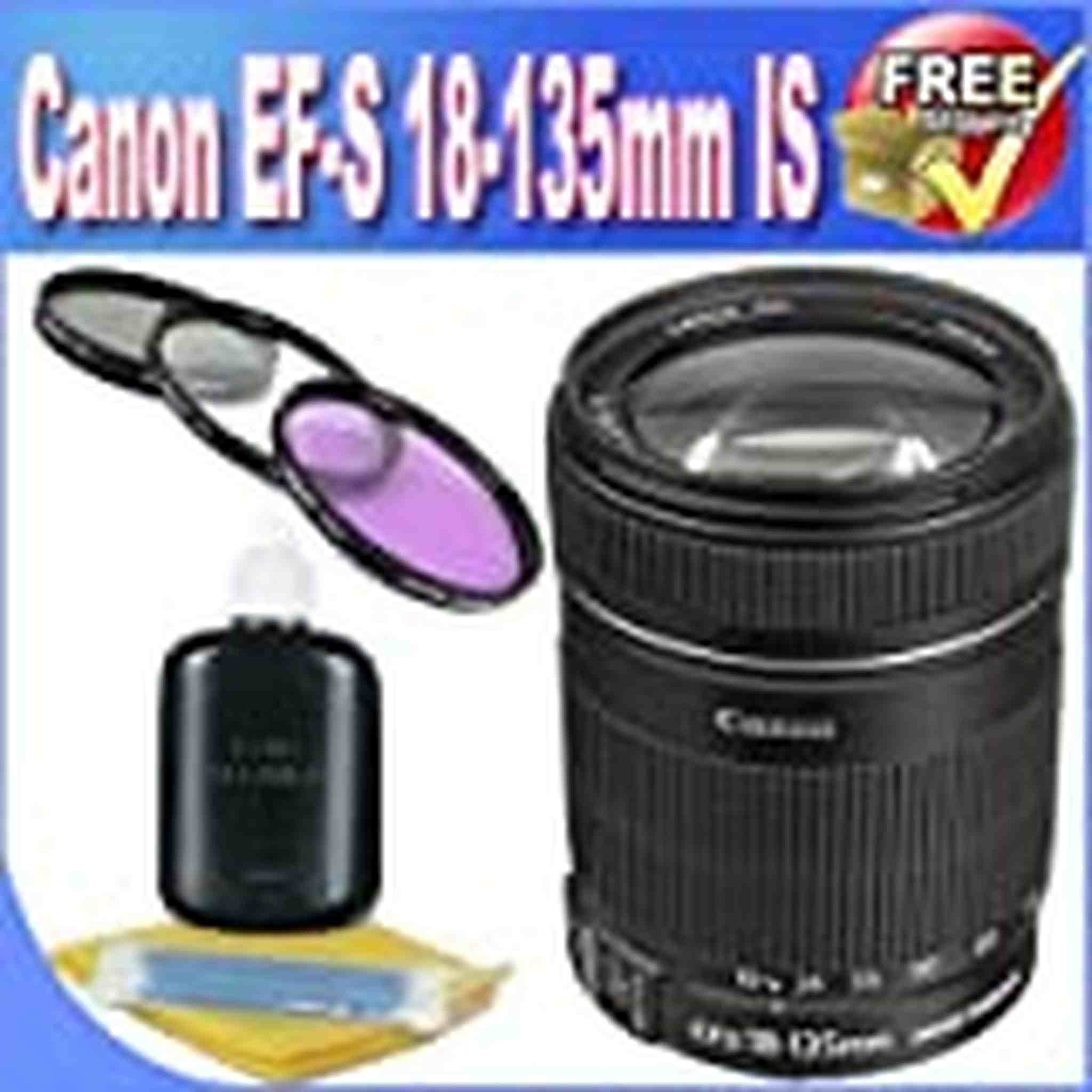 Canon EF-S 18-135mm f/3.5-5.6 is Standard Zoom Lens for Canon Digital SLR Cameras + 67mm 3 Piece Professional Filter Kit Starter Bundle Canon