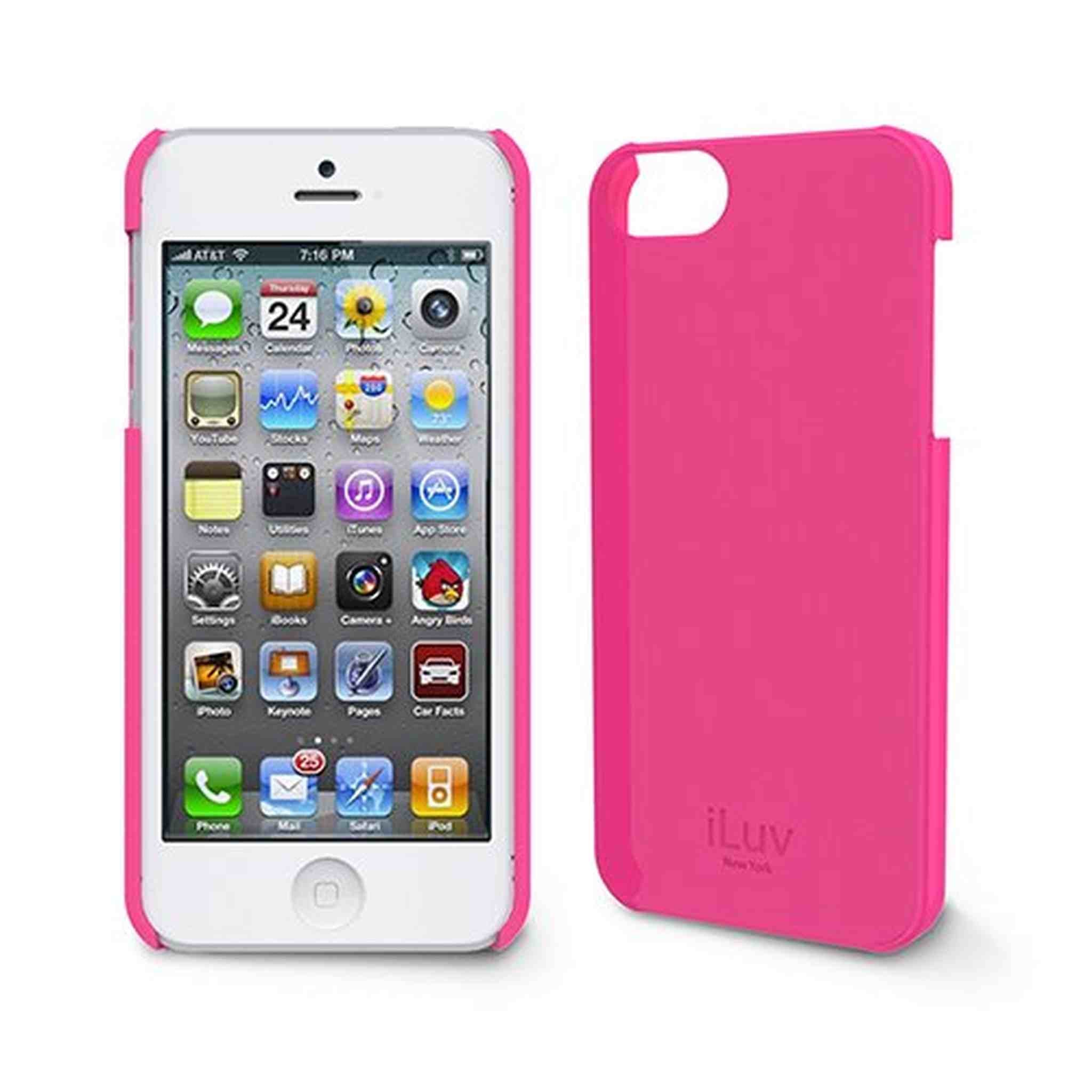 iLuv ICA7H305PNK Overlay Translucent Hardshell Case for Apple iPhone 5 and iPhone 5S - 1 Pack - Retail Packaging - Pink iLuv