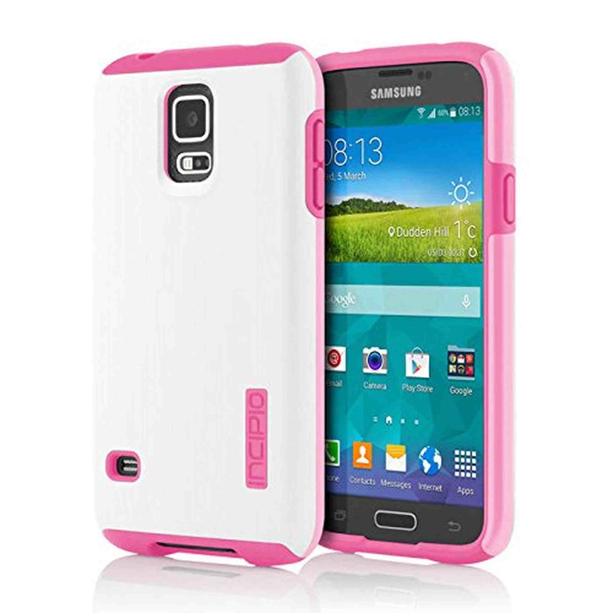 Incipio DualPro Shine Case for Samsung Galaxy S5 - Retail Packaging - White/Pink Incipio