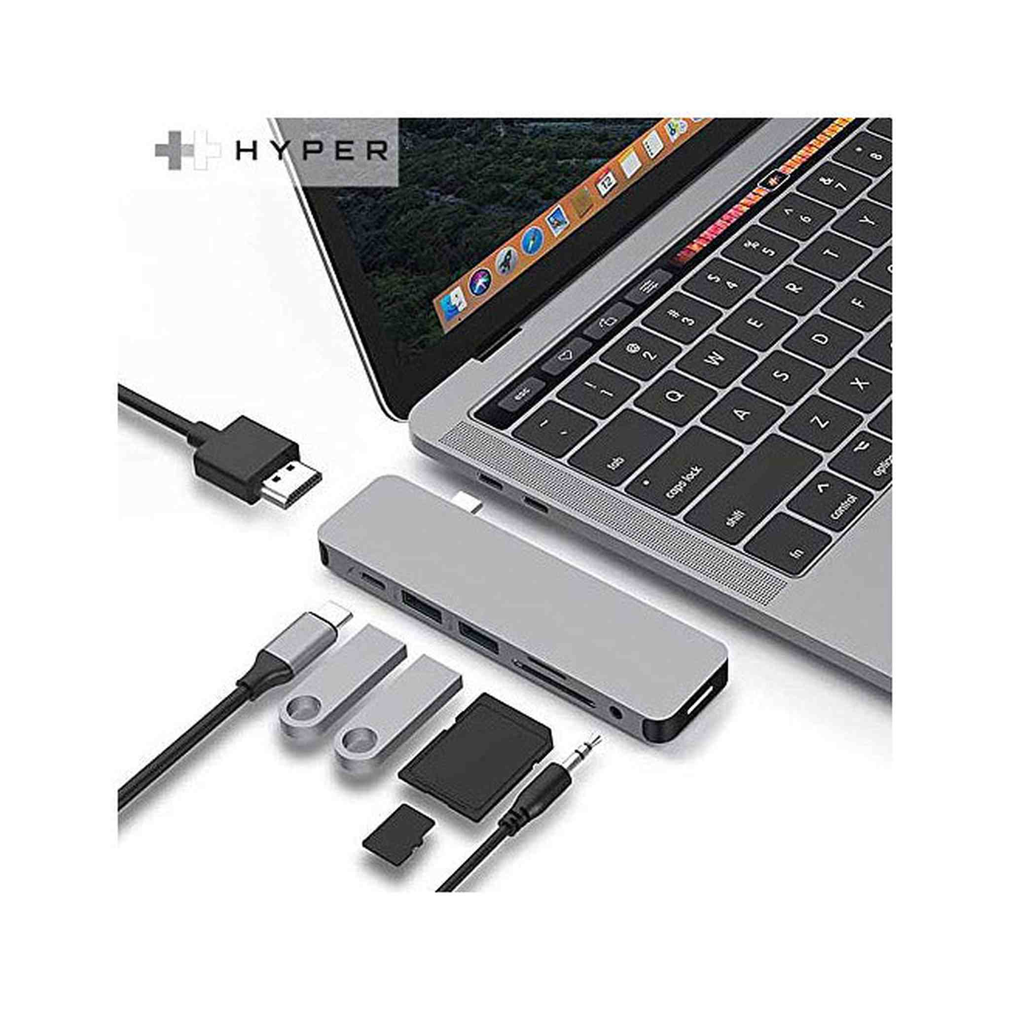 Hyperdrive Solo 7-in-1 USB-C Hub Silver Hyper