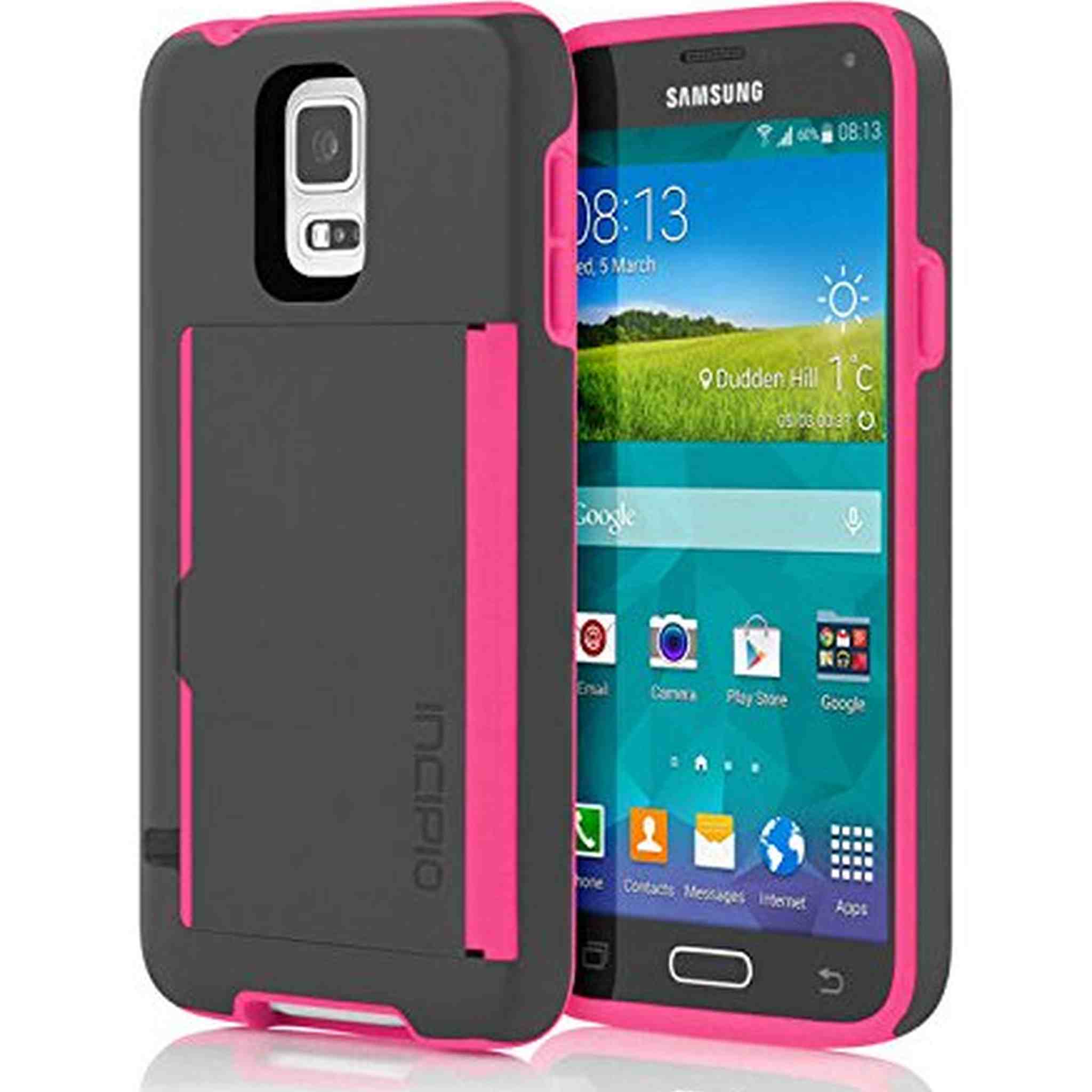 Incipio Stowaway for Samsung Galaxy S5 - Gray/Light Pink Incipio