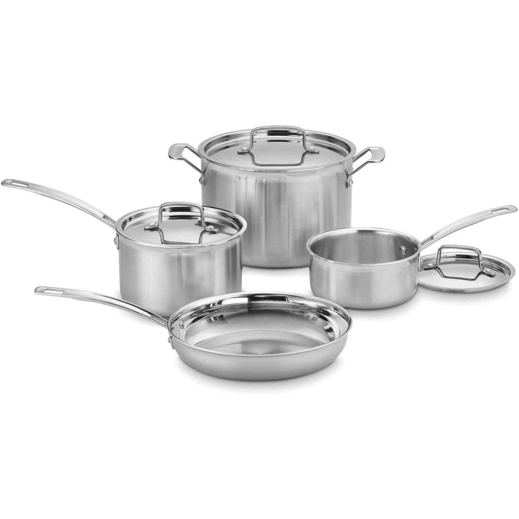 Cuisinart MCP-7N MultiClad Pro Stainless-Steel Cookware 7-Piece Cookware Set - Silver Cuisinart