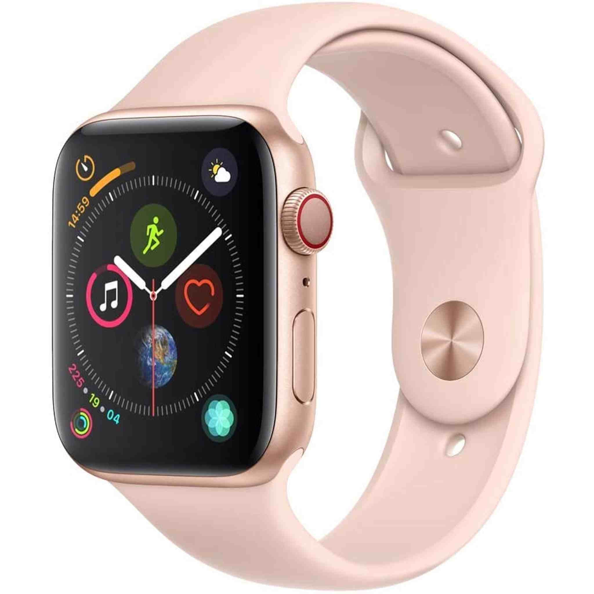 Apple Watch Series 4 GPS + Cellular, 44mm - Gold Aluminum Case with Pink Sand Sport Band Apple