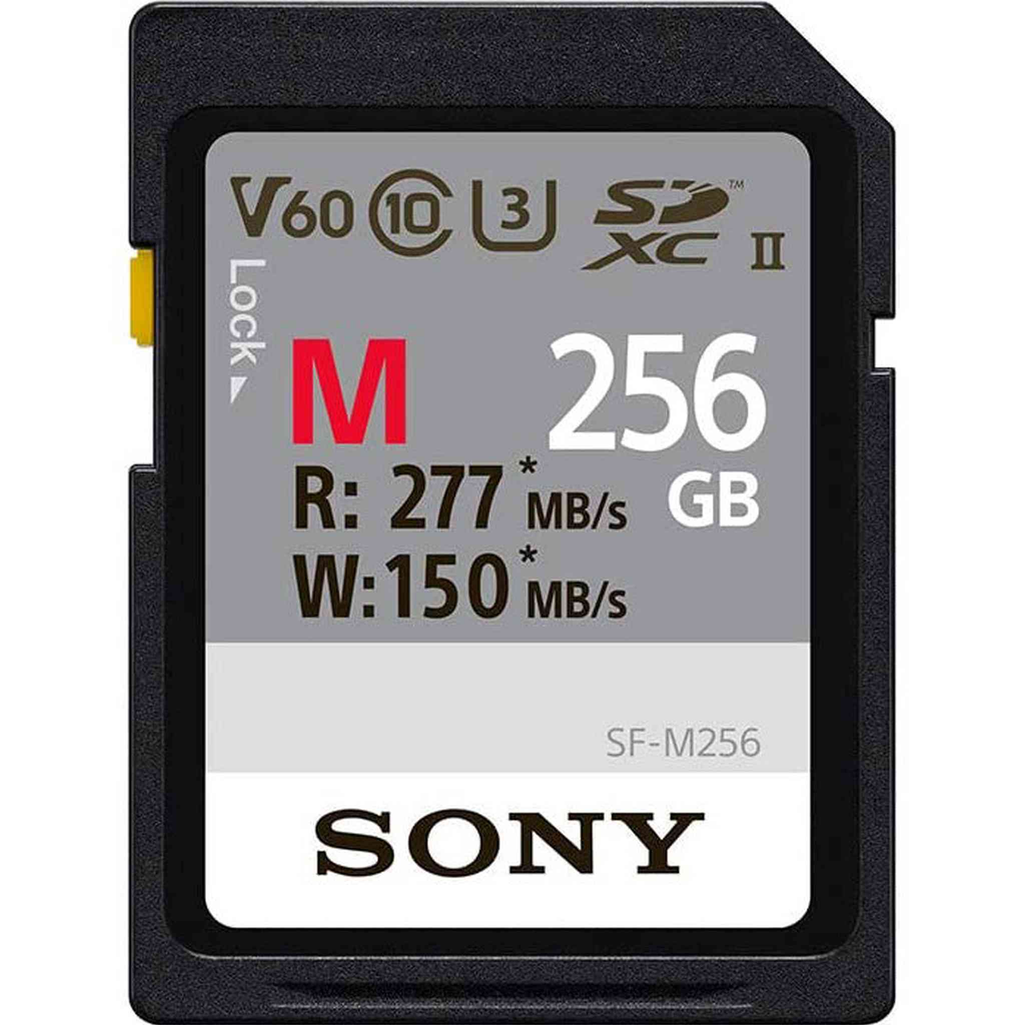 Sony M Series SDXC UHS-II Card 256GB, V60, CL10, U3, Max R277MB/S, W150MB/S SF-M256/T2 Sony