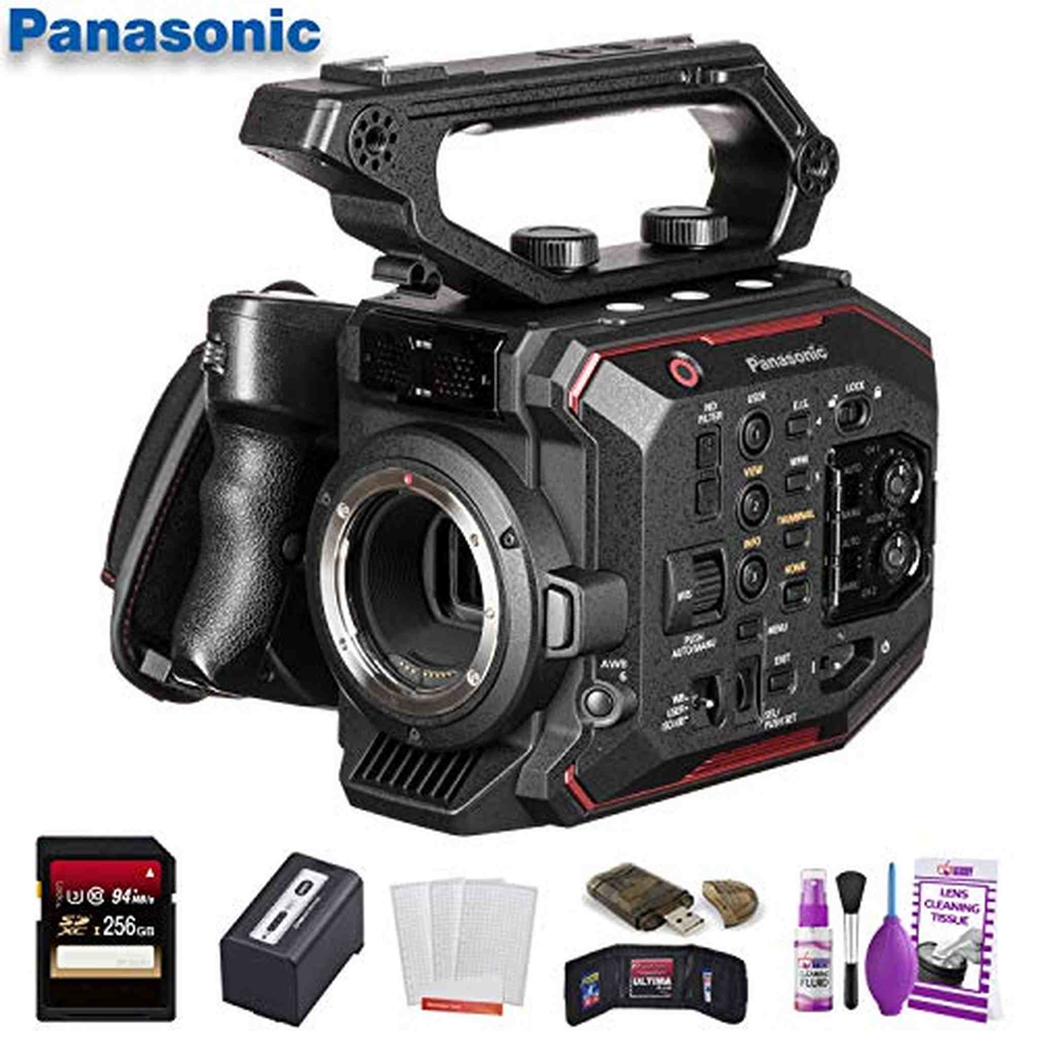 Panasonic AU-EVA1 Compact 5.7K Super 35mm Cinema Camera W/ 256GB Memory Card, Cleaning Set and More. Panasonic