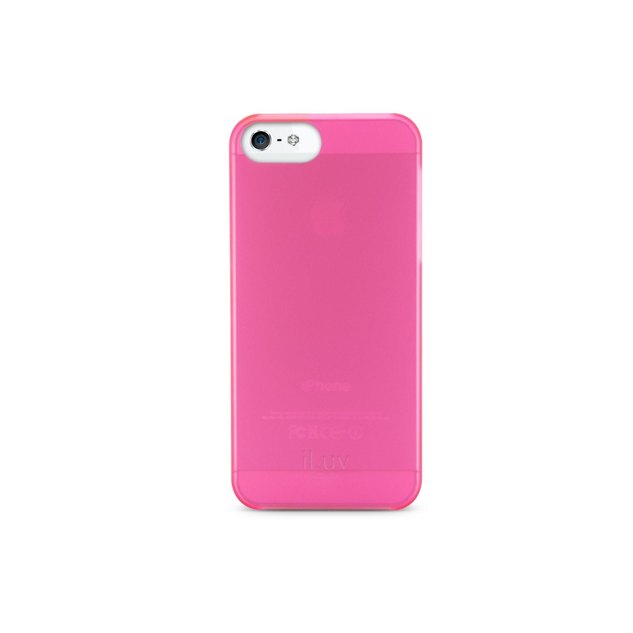 iLuv ICA7H305PNK Overlay Translucent Hardshell Case for Apple iPhone 5 and iPhone 5S - 1 Pack - Retail Packaging - Pink iLuv