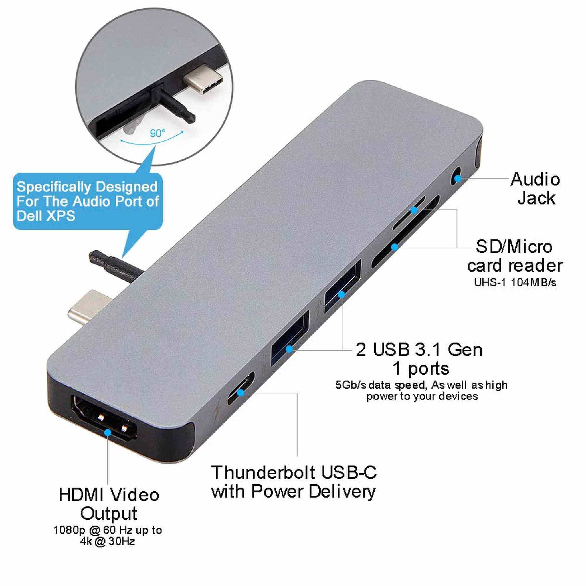 Hyperdrive Solo 7-in-1 USB-C Hub Gray Hyper