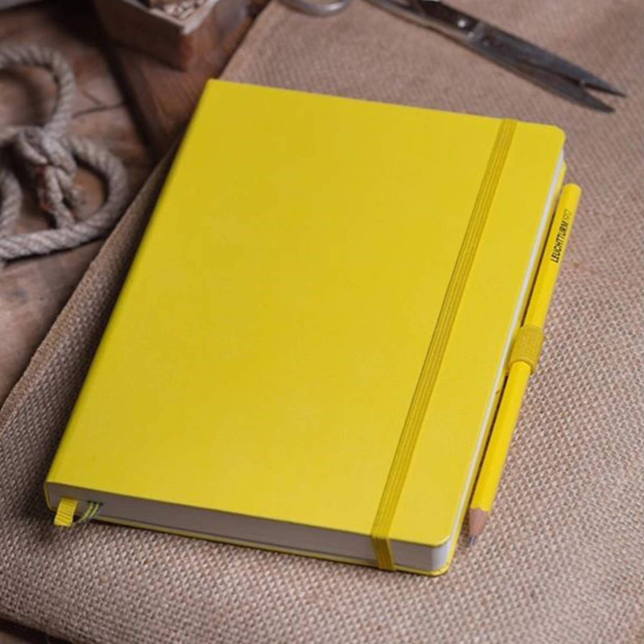 Leuchtturm1917 Medium A5 Dotted Hardcover Notebook Lemon - 249 Numbered Pages Leuchtturm