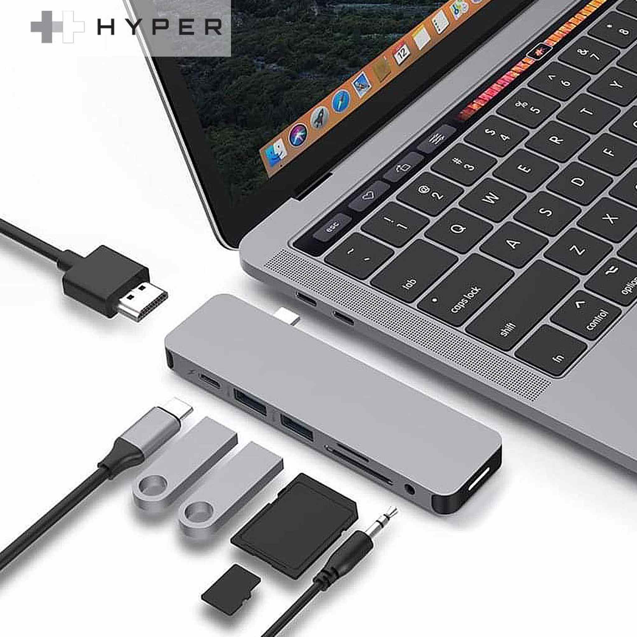 Hyperdrive Solo 7-in-1 USB-C Hub Gray Hyper