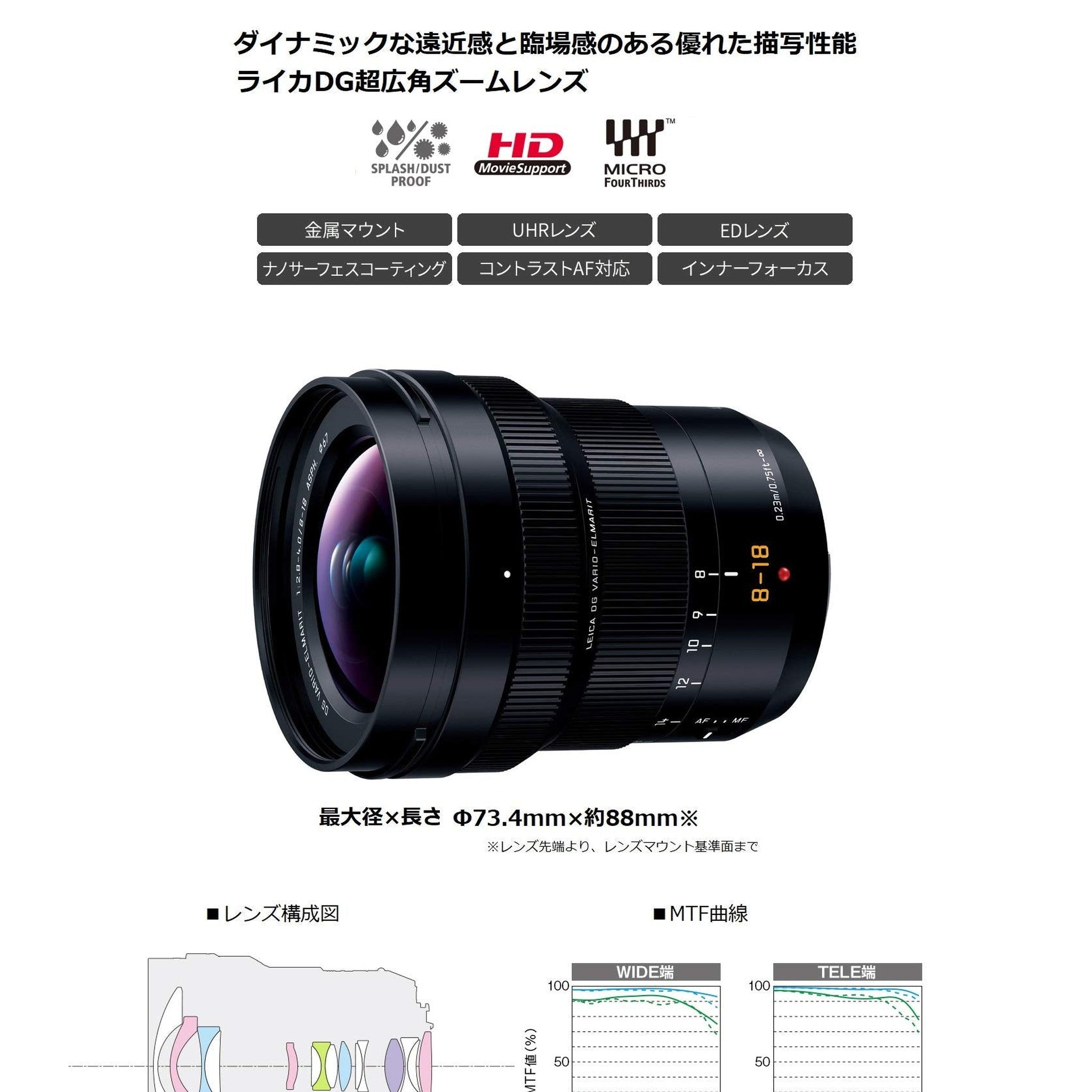 Panasonic Leica DG Vario-Elmarit 8-18mm f/2.8-4 ASPH. Lens Panasonic