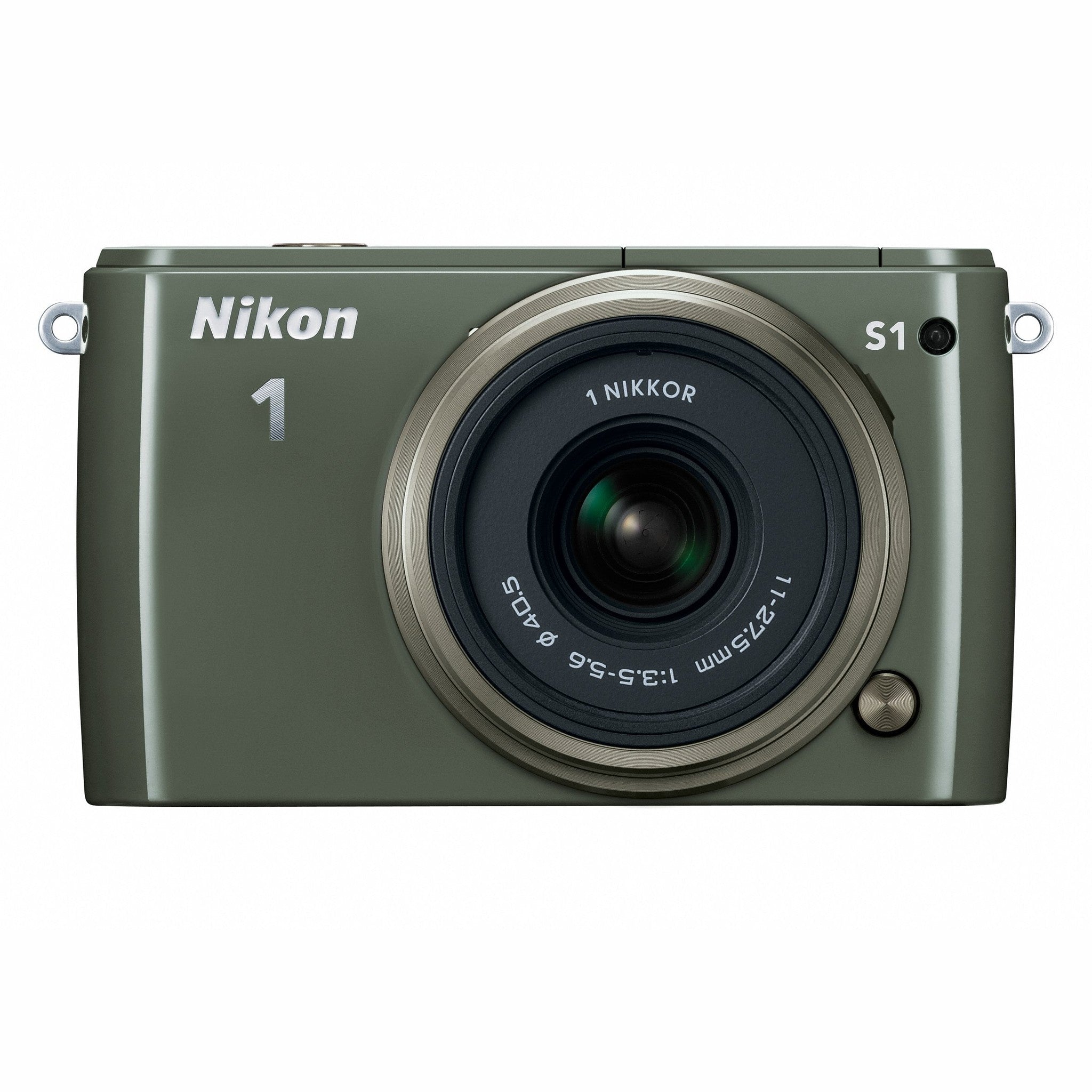 Nikon 1 S1 10.1 MP HD Digital Camera with 11-27.5mm VR 1 NIKKOR Lens Khaki International Version No warranty Nikon