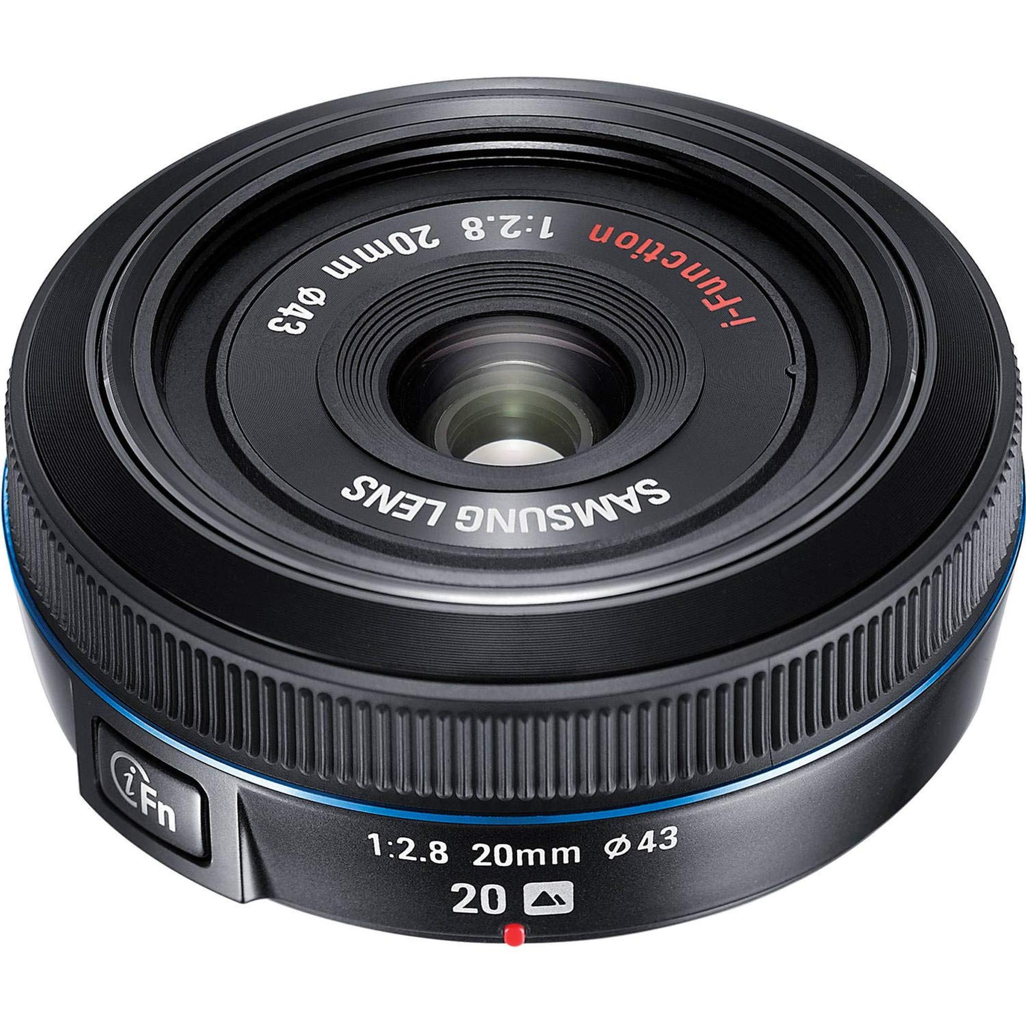 Samsung 20mm f/2.8 Pancake Lens for NX10 / NX100 Black with Pro Filter Renewed - Reconditioned Samsung