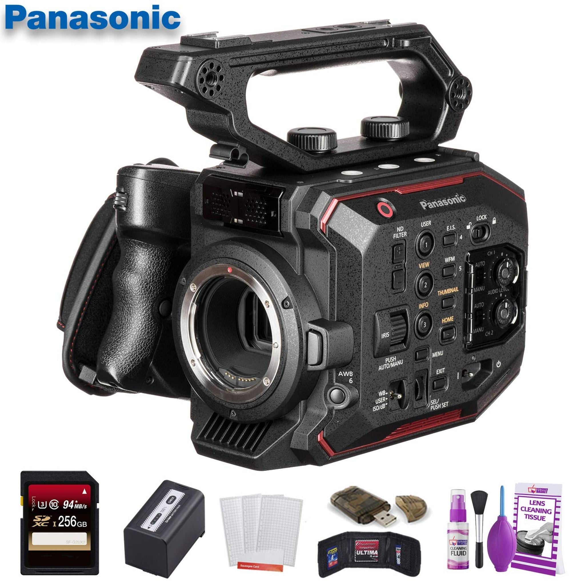 Panasonic AU-EVA1 Compact 5.7K Super 35mm Cinema Camera W/ 256GB Memory Card, Cleaning Set and More. Panasonic