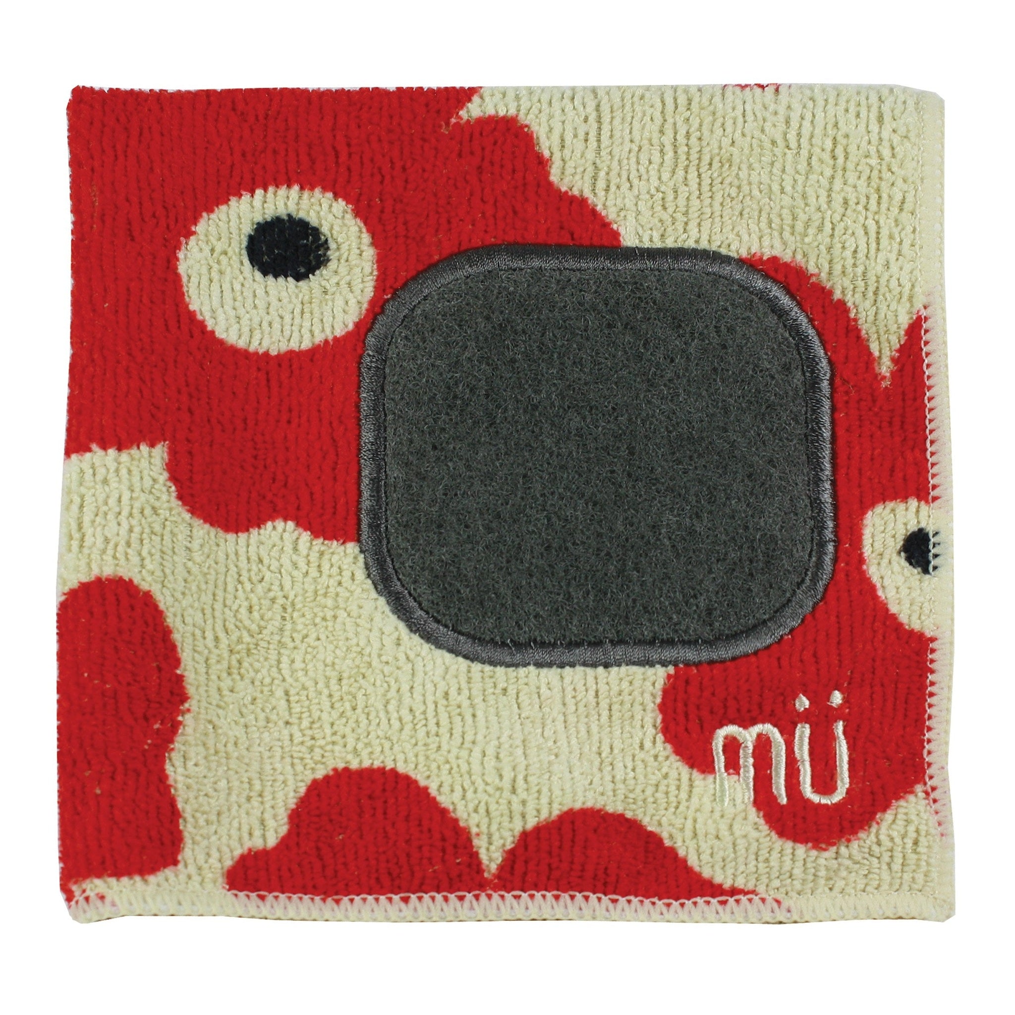 MUkitchen Microfiber Dishcloth With Built-In Scrubber, 12 by 12-Inches, Red Poppy MUkitchen