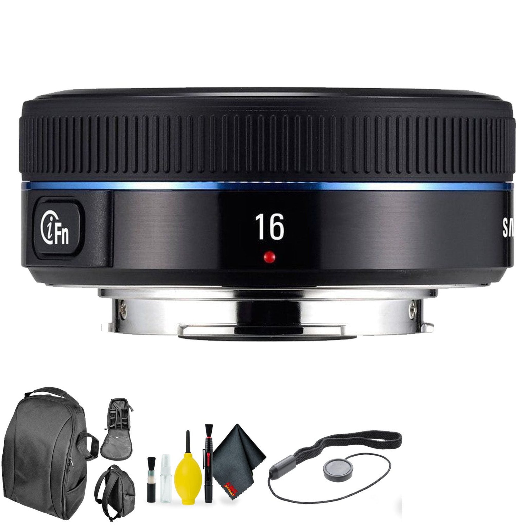 SAMSUNG 16mm f/2.4 Black + Deluxe Lens Cleaning Kit Bundle Samsung