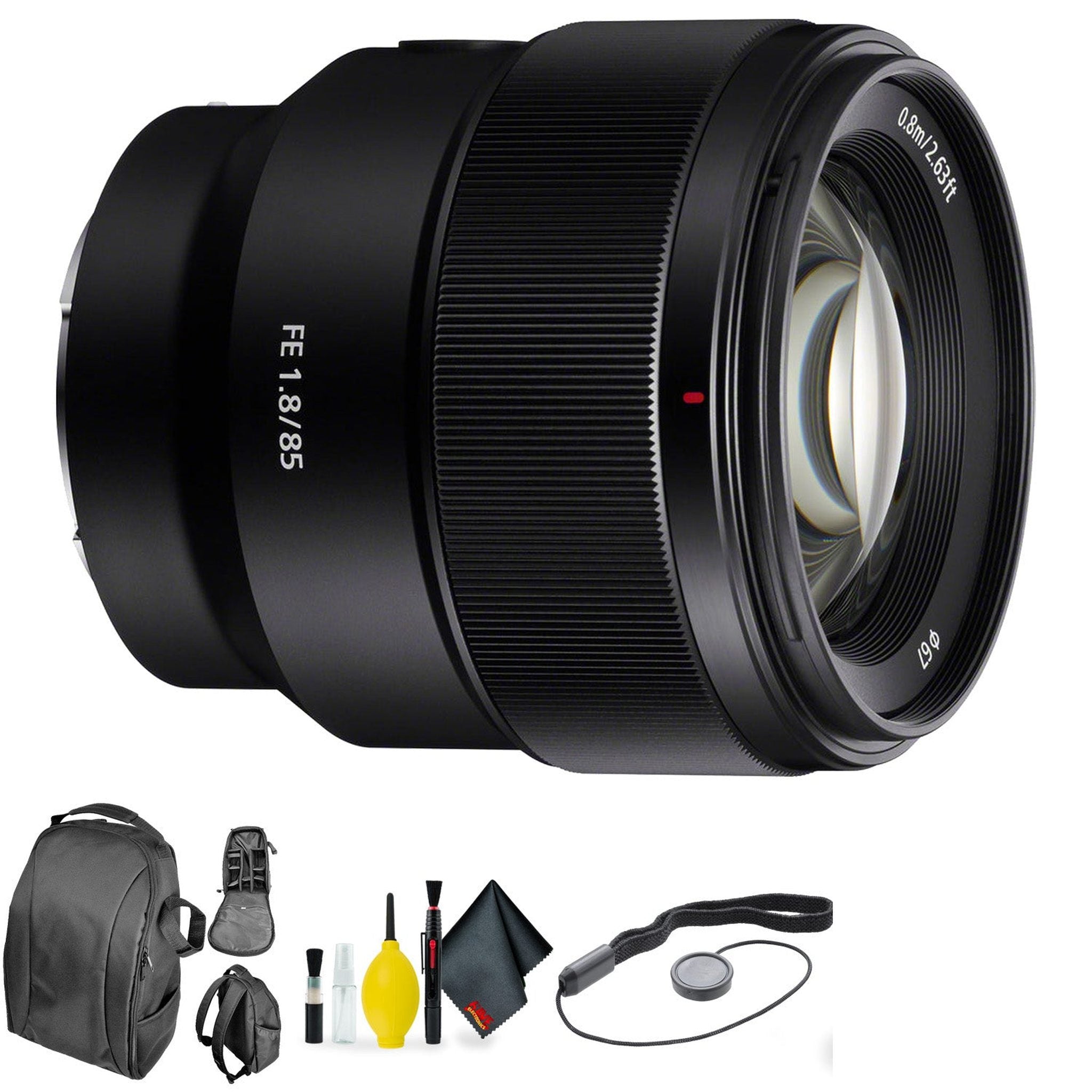 Sony FE 85mm f/1.8 Lens + Deluxe Lens Cleaning Kit Bundle Sony