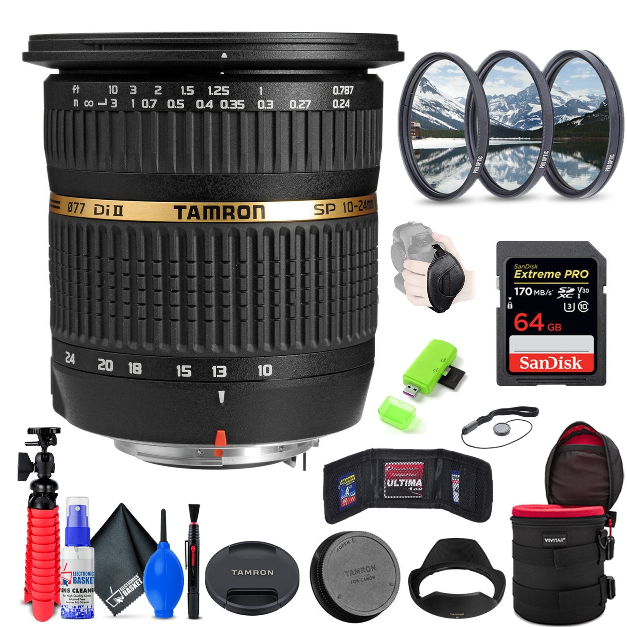 Tamron SP AF 10-24mm f / 3.5-4.5 DI II Lens For Pentax+ Accessories INT Model Tamron