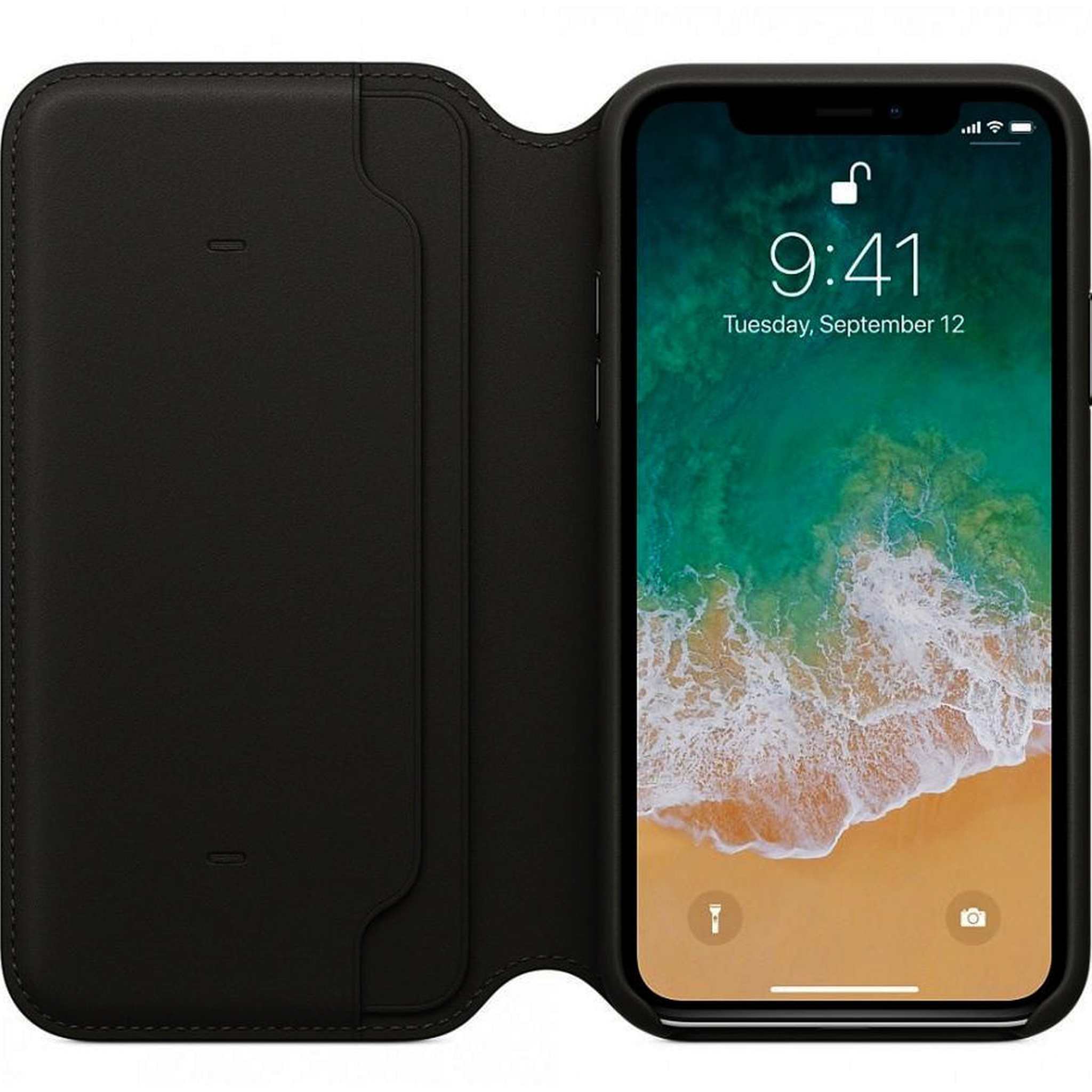 Apple Leather Folio for iPhone X - Black Apple