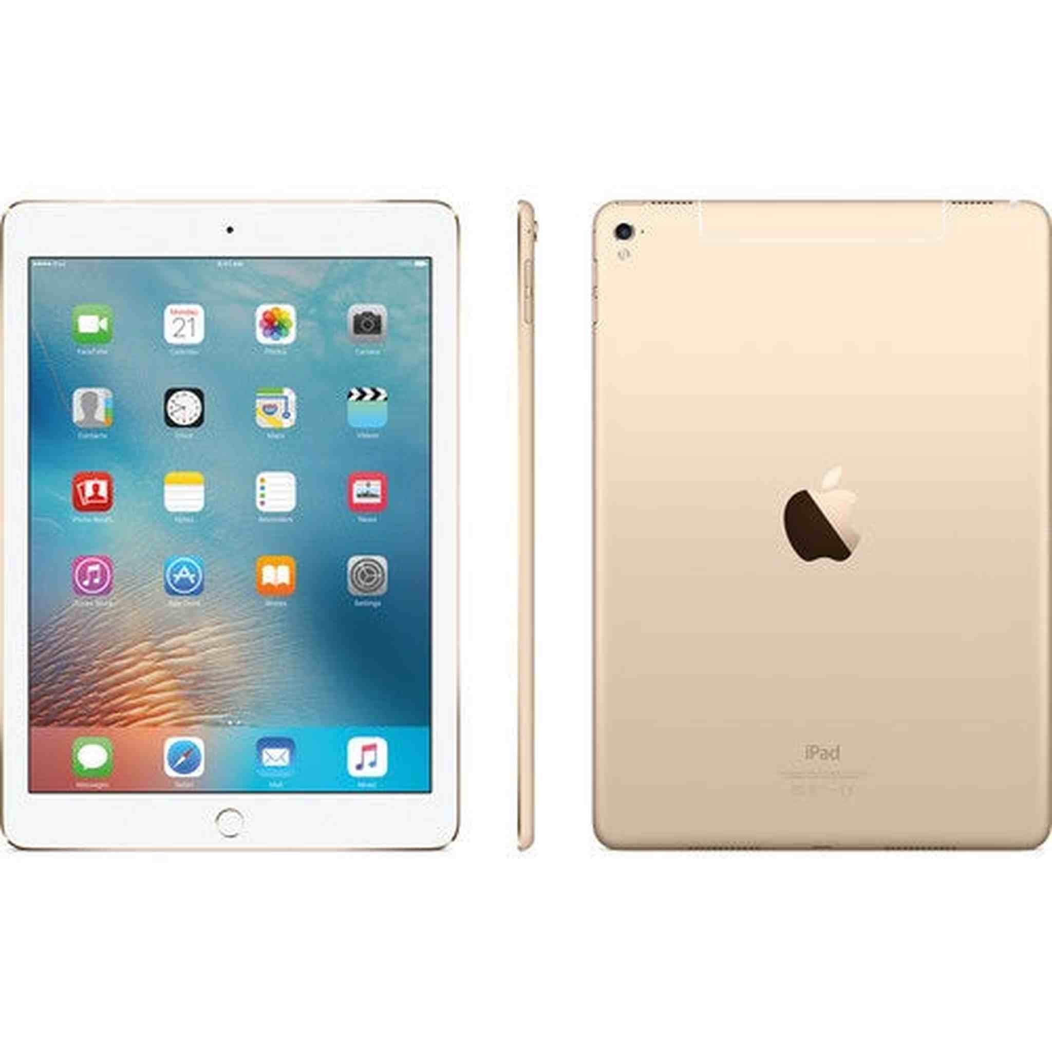 iPad Pro 9.7-inch 128GB, Wi-Fi + 4G LTE Cellular, Gold MLQ52LL/A 2016 Model Apple