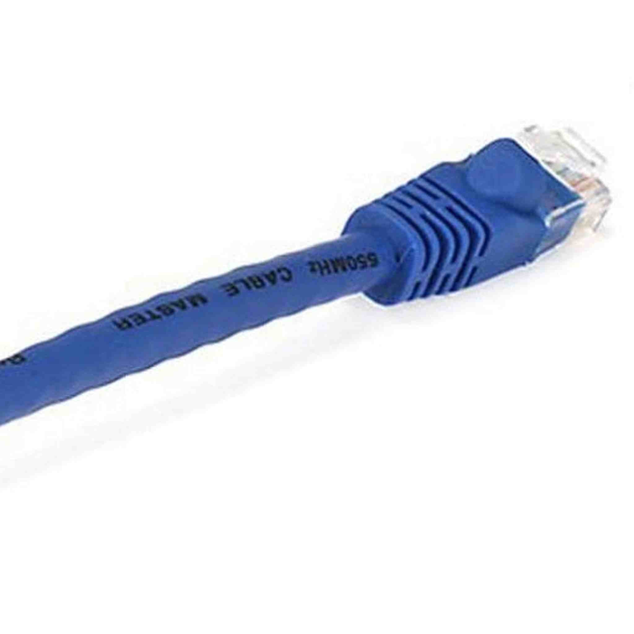 Monoprice Flexboot Cat5e Ethernet Patch Cable - Network Internet Cord - RJ45, Stranded, 350Mhz, UTP, Pure Bare Copper Wire, 24AWG, 0.5ft, Blue Monoprice