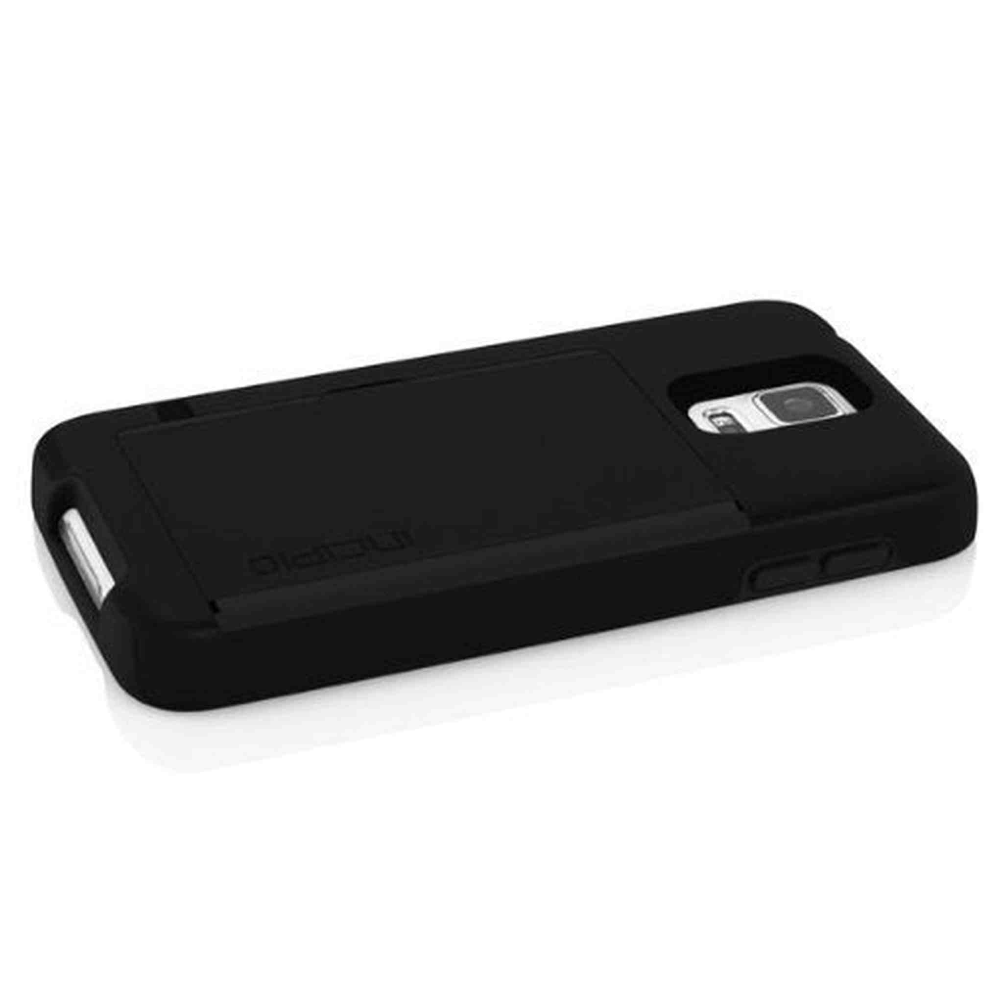 Incipio Stowaway Credit Card Case for Samsung Galaxy S5 - Retail Packaging - Black/Black Incipio