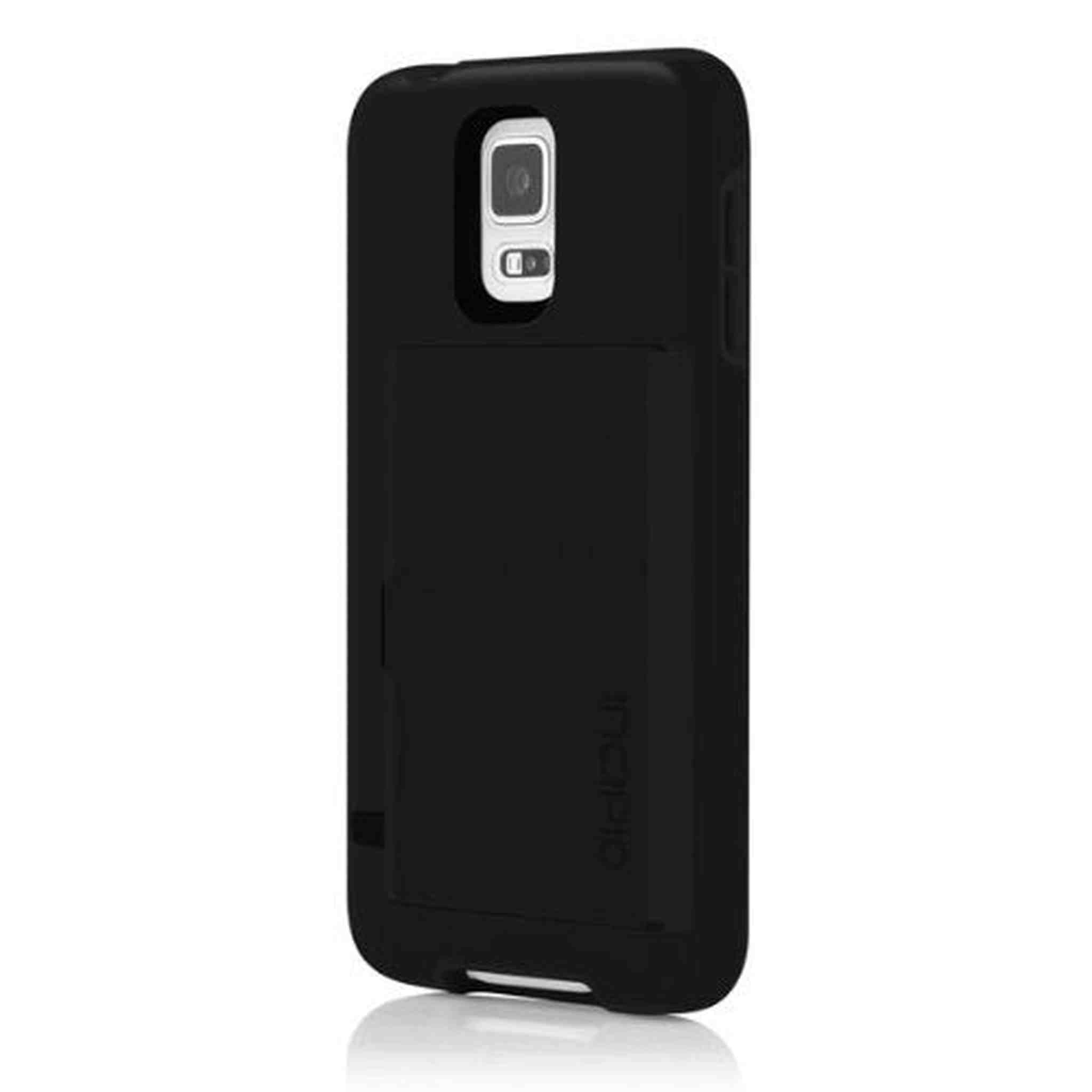 Incipio Stowaway Credit Card Case for Samsung Galaxy S5 - Retail Packaging - Black/Black Incipio