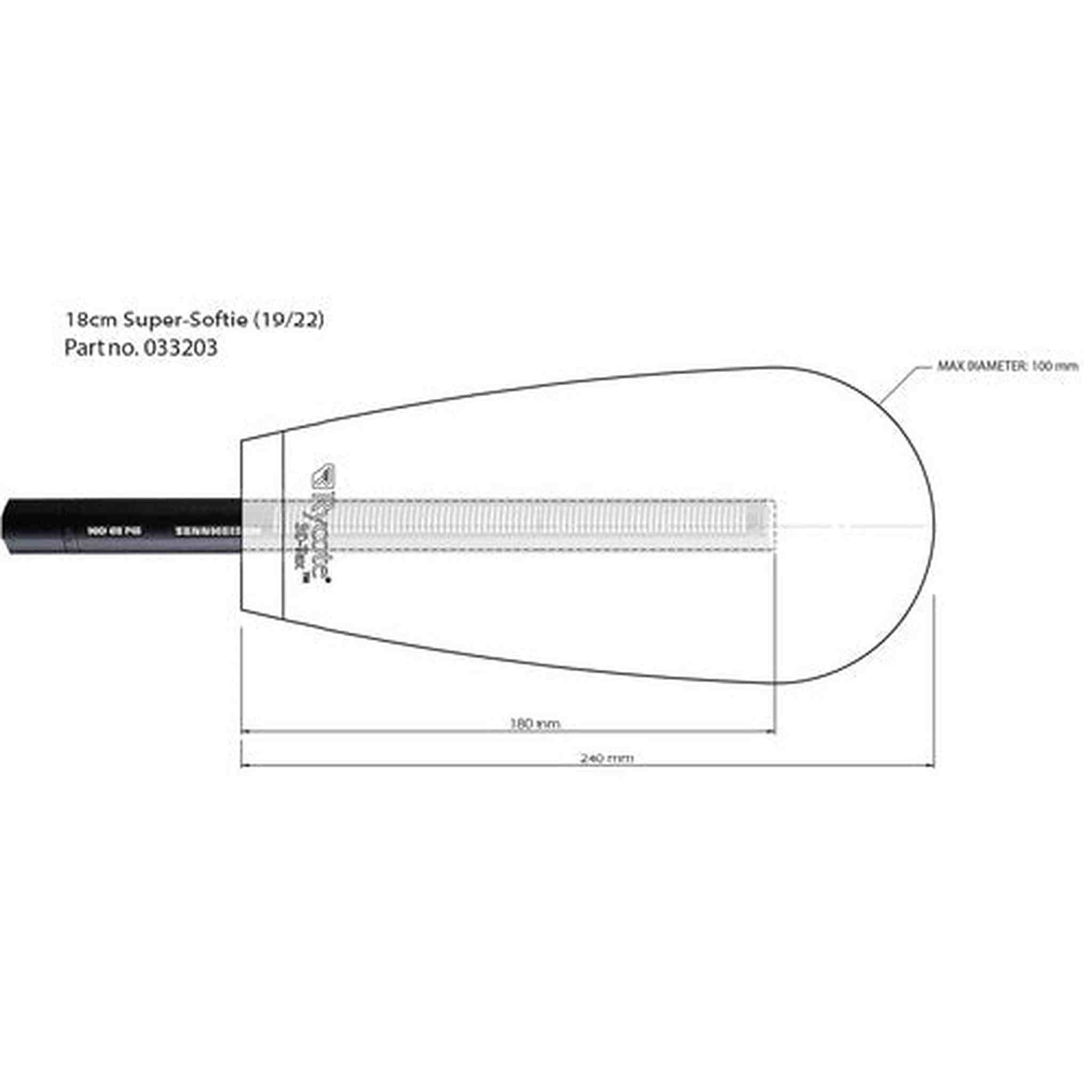 Rycote 033203 18cm 19-22mm Standard Hole Super Softie Microphone Windshield Rycote