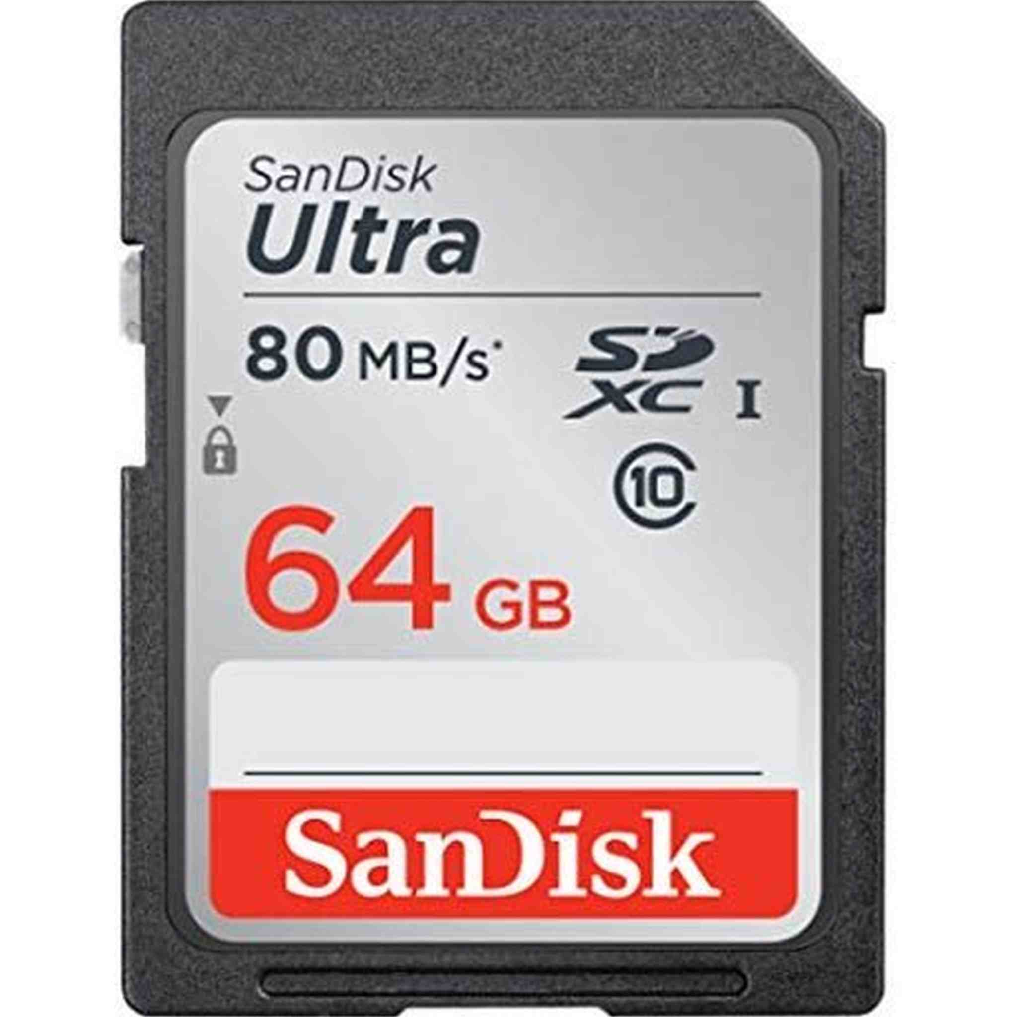 Sandisk Ultra SDXC 64GB 80MB/S C10 Flash Memory Card SDSDUNC-064G-AN6IN SanDisk