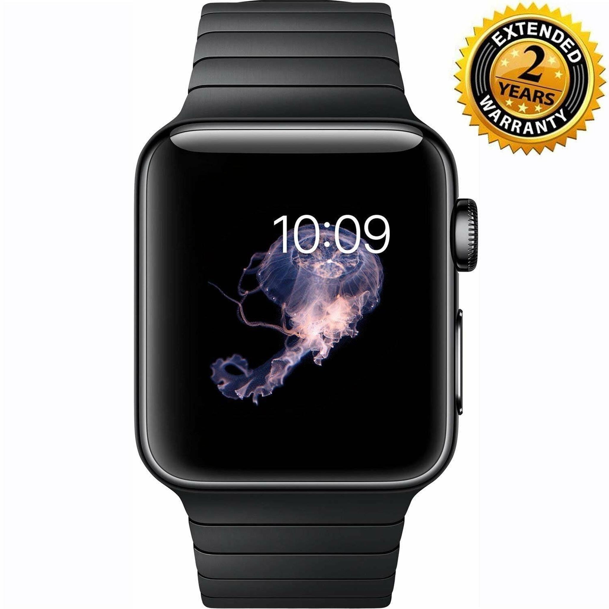 Apple Watch Series 2 38mm Smartwatch Space Black Stainless Steel Case, Space Black Link Band with 2 Year Extended Warranty Apple