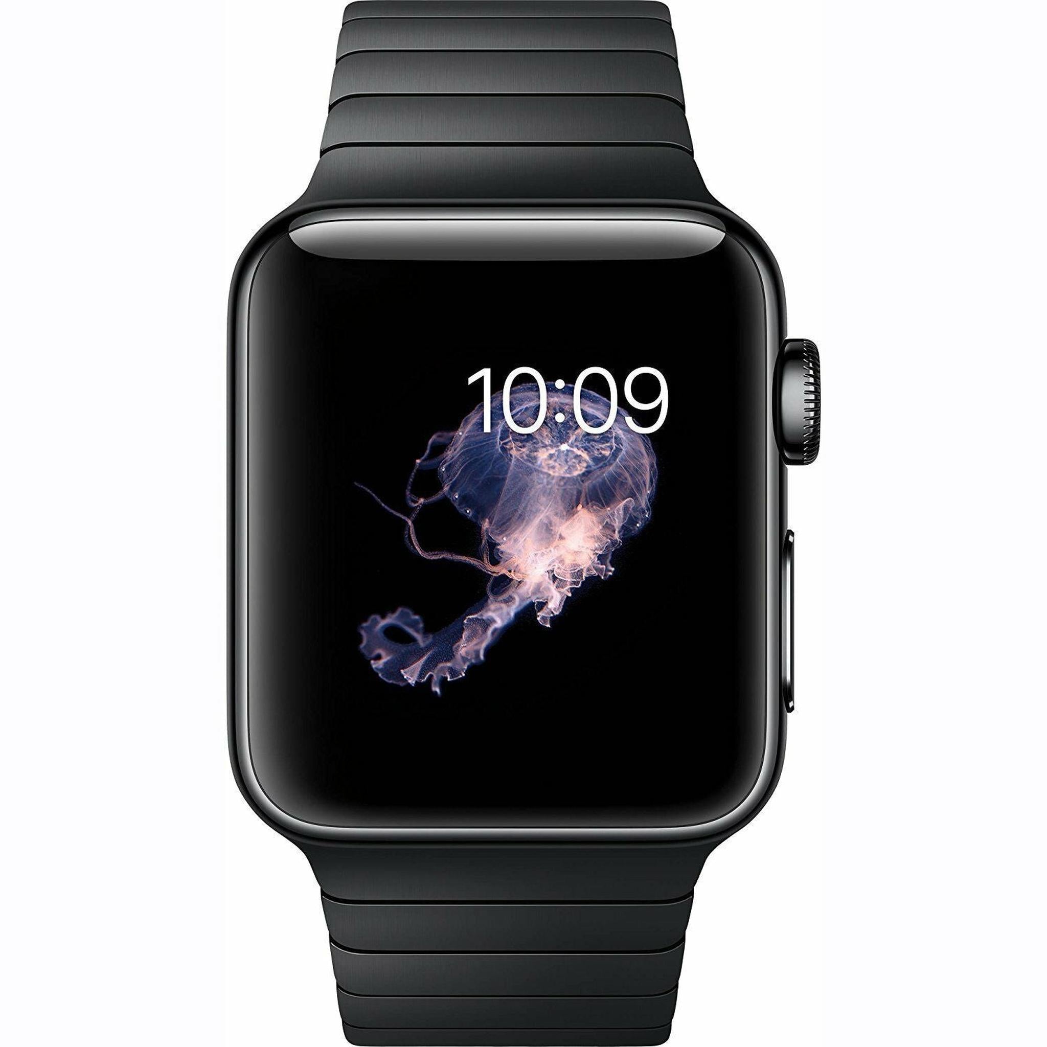 Apple Watch Series 2 38mm Smartwatch Space Black Stainless Steel Case, Space Black Link Band with 2 Year Extended Warranty Apple