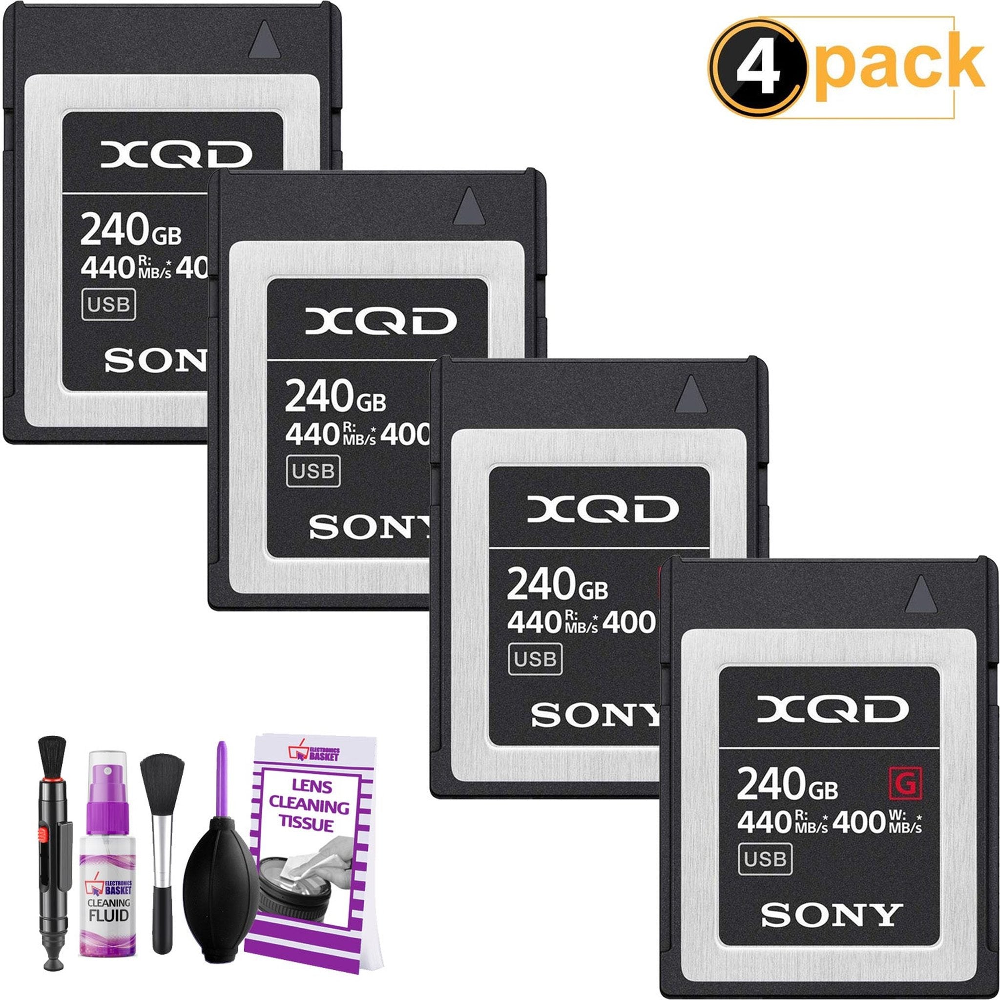 Sony Professional XQD G Series 240GB Memory Card QD-G240F 4-Pack Sony