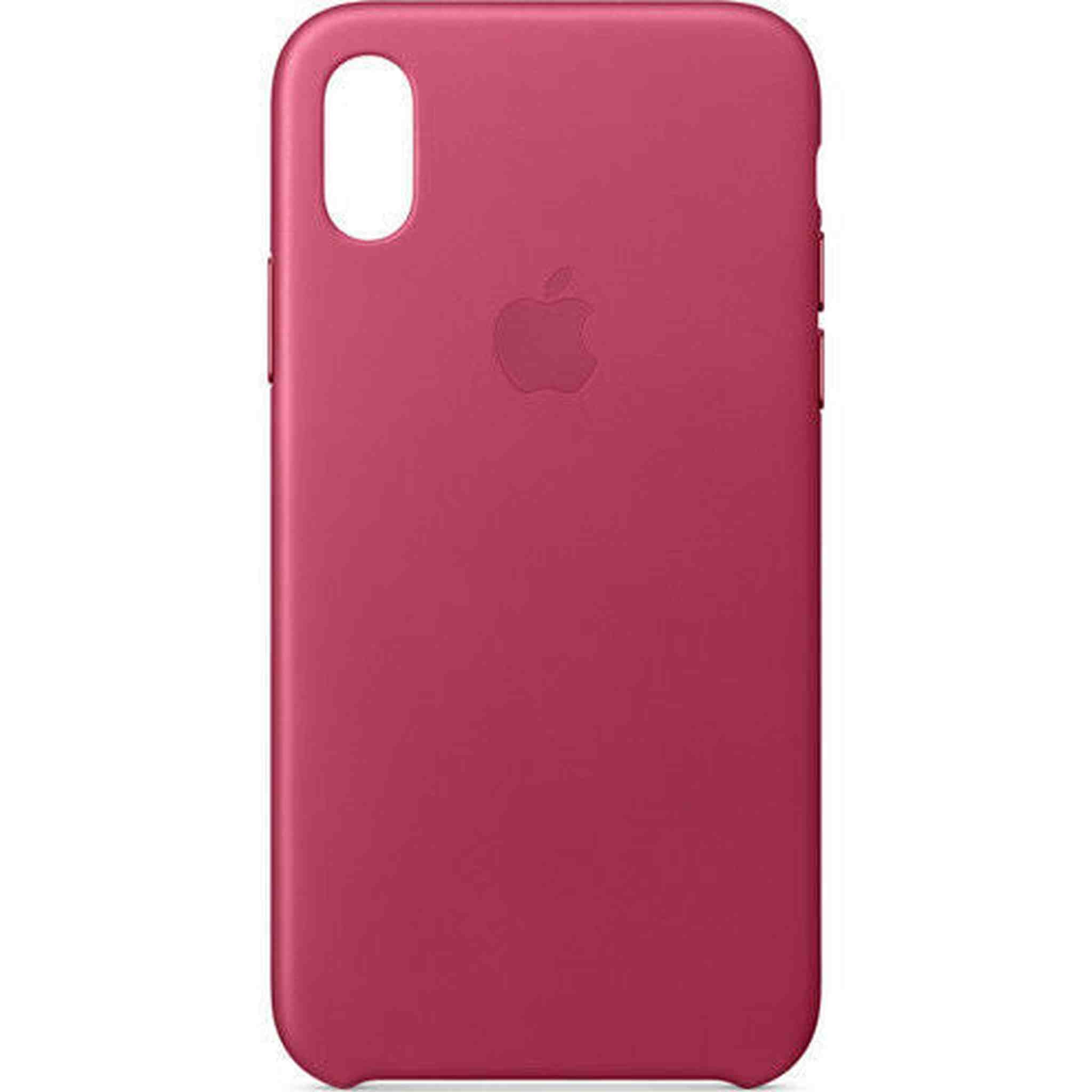 Apple Leather Case for iPhone X - Pink Fuchsia Apple