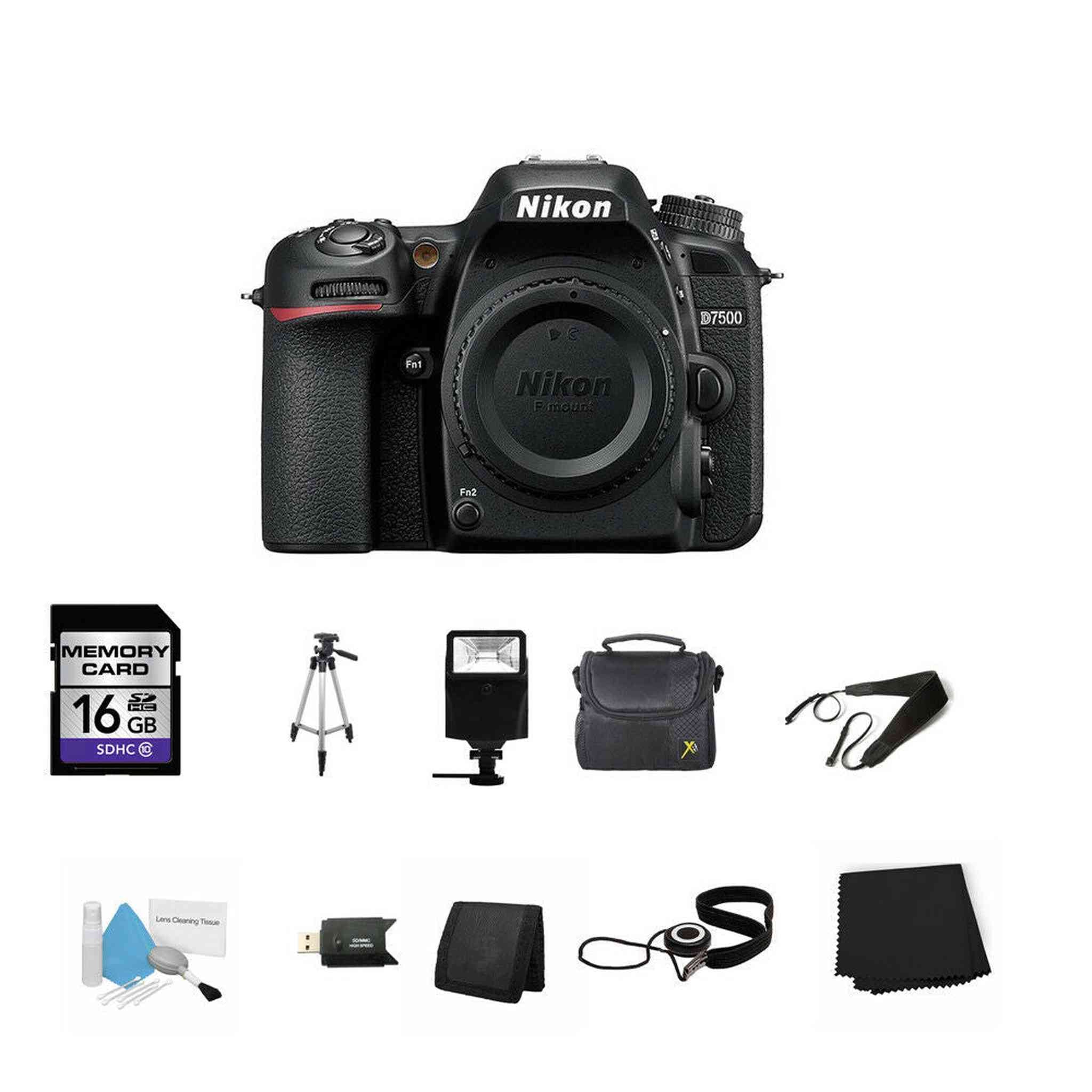 Nikon D7500 DSLR Camera Body Only 16GB Bundle Nikon