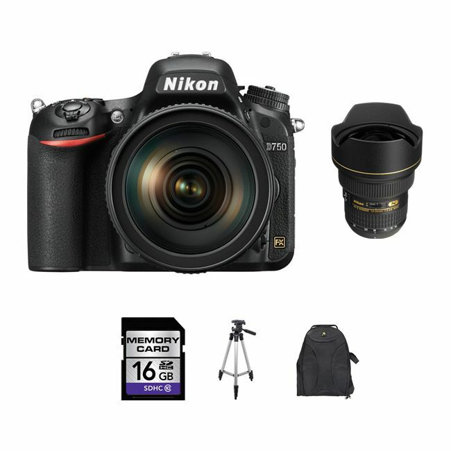 Nikon D750 DSLR Camera w/24-120mm & 14-24mm Lenses 16GB Bundle Nikon