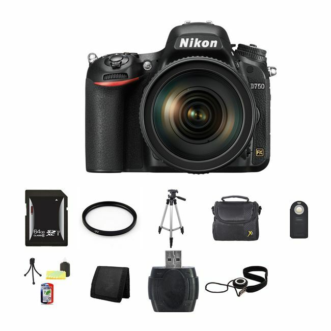 Nikon D750 DSLR Camera w/24-120mm Lens 64GB Full Kit Bundle Nikon