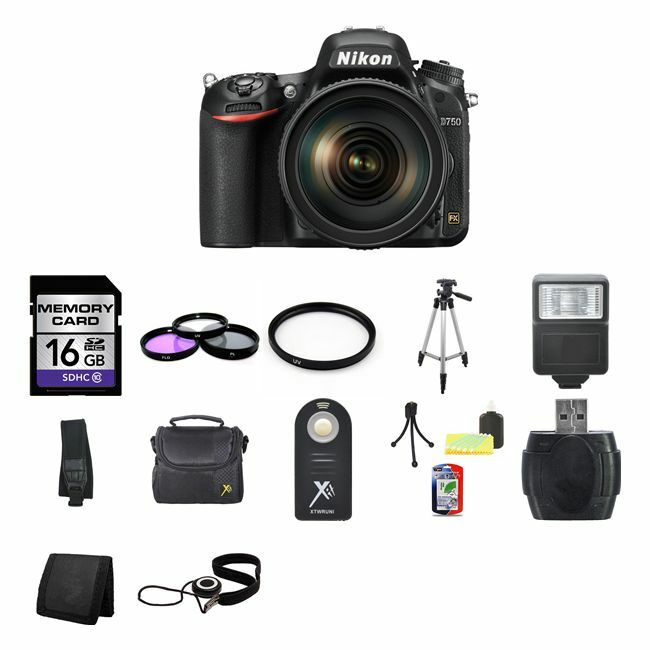 Nikon D750 DSLR Camera w/24-120mm Lens 16GB Complete Kit Bundle Nikon