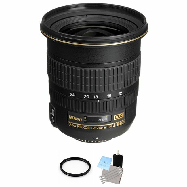 Nikon 12-24mm f/4G ED-IF AF-S DX Zoom-Nikkor AF Lens + UV Filter & Cleaning Kit Starter Bundle Nikon