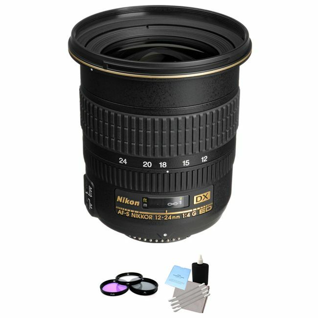 Nikon 12-24mm f/4G ED-IF AF-S DX Zoom-Nikkor AF Lens + UV Kit & Cleaning Kit Pro Bundle Nikon