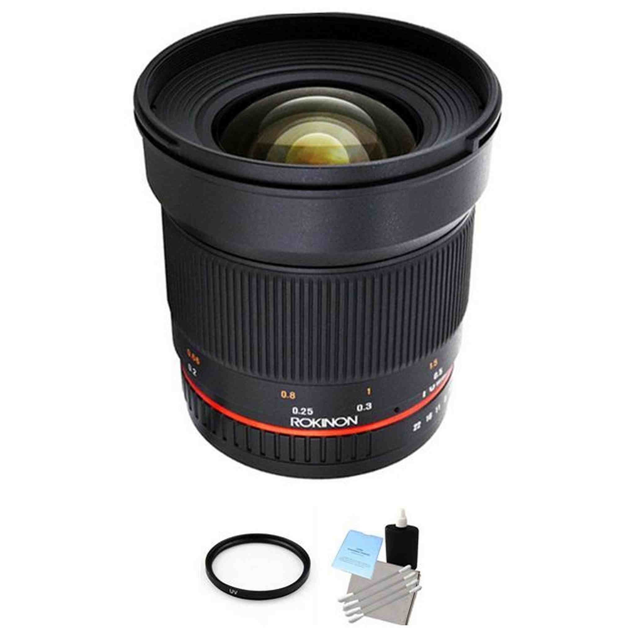 Rokinon 16mm f/2.0 ED AS UMC CS Lens for Samsung NX + UV Filter & Cleaning Kit Bundle Rokinon