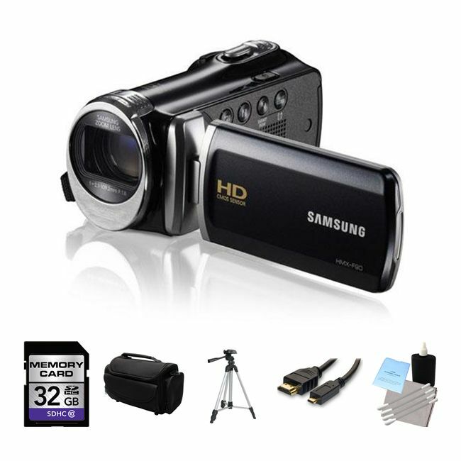 Samsung HMX-F90 HD Camcorder - Black 32GB Bundle Samsung