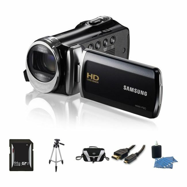 Samsung HMX-F90 HD Camcorder - Black 64GB Bundle Samsung