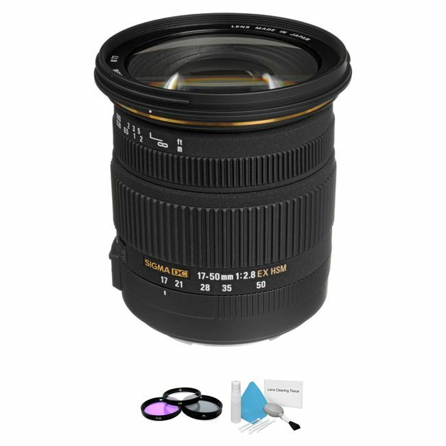 Sigma EX 17-50mm F/2.8 DC OS HSM Lens For Canon + UV Kit & Cleaning Kit Base Bundle Sigma