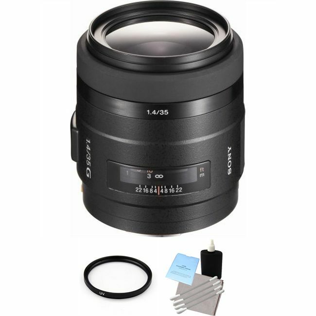 Sony 35mm f/1.4G Wide Angle Prime Lens + UV Filter & Lens Cleaning Kit Bundle Sony