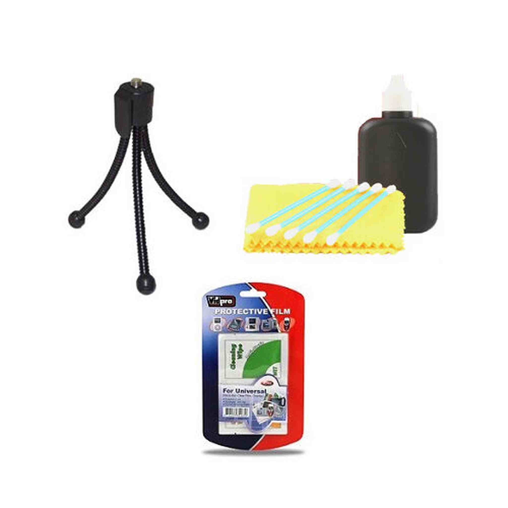 LCD Screen Protectors, Lens/LCD Cleaning Kit, Mini Table Top Tripod 6th Ave Electronics